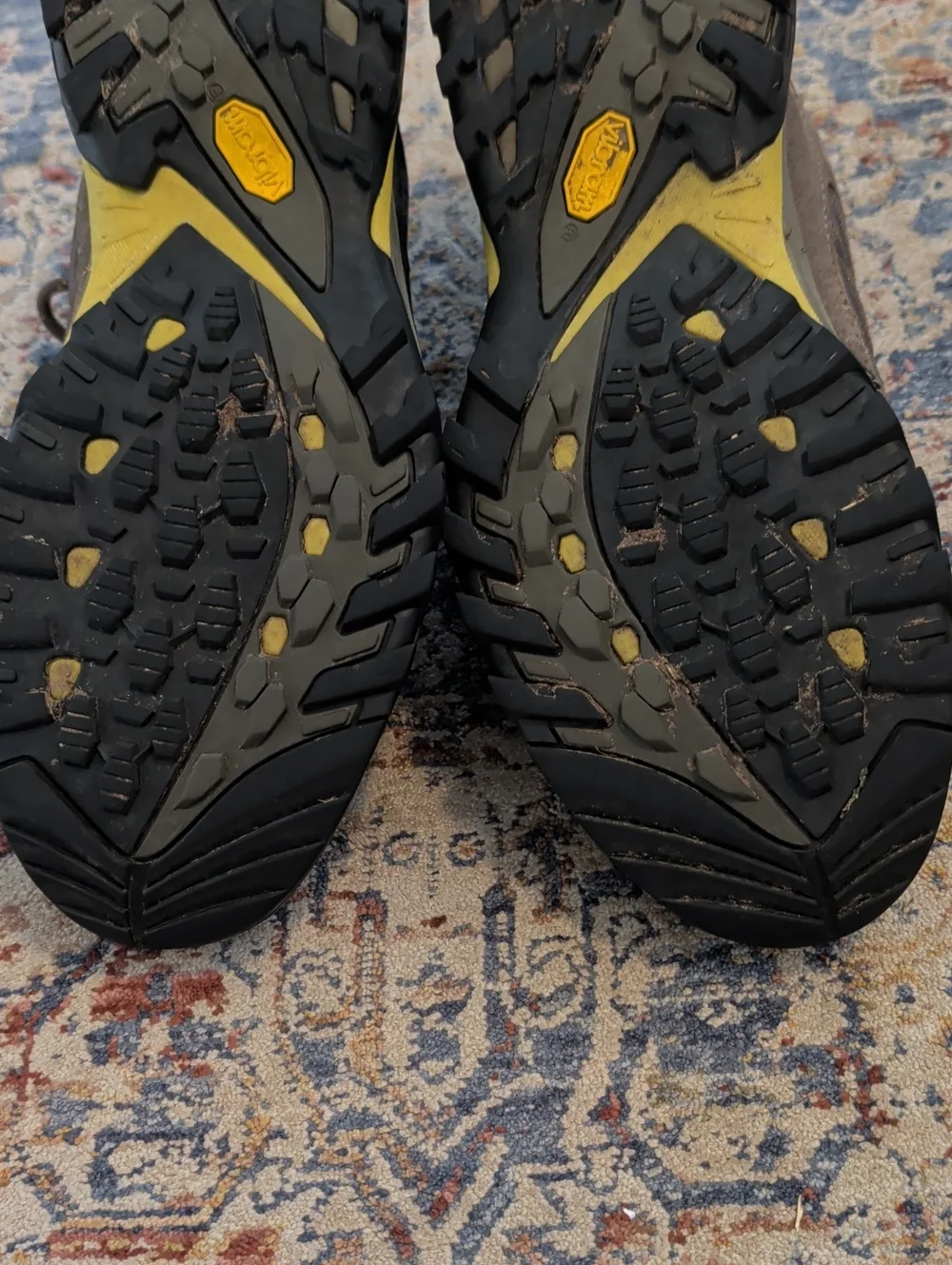 The North Face Men’s Brown Trail Hiking Shoes with Yellow Accents